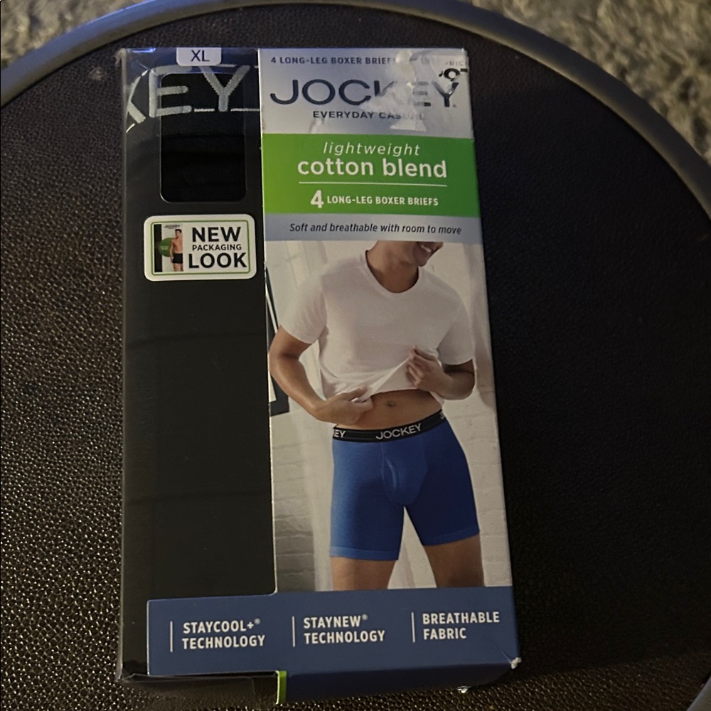 Men’s size xl Jockey Men's Lightweight Cotton Blend Boxer Briefs - Blue & Black